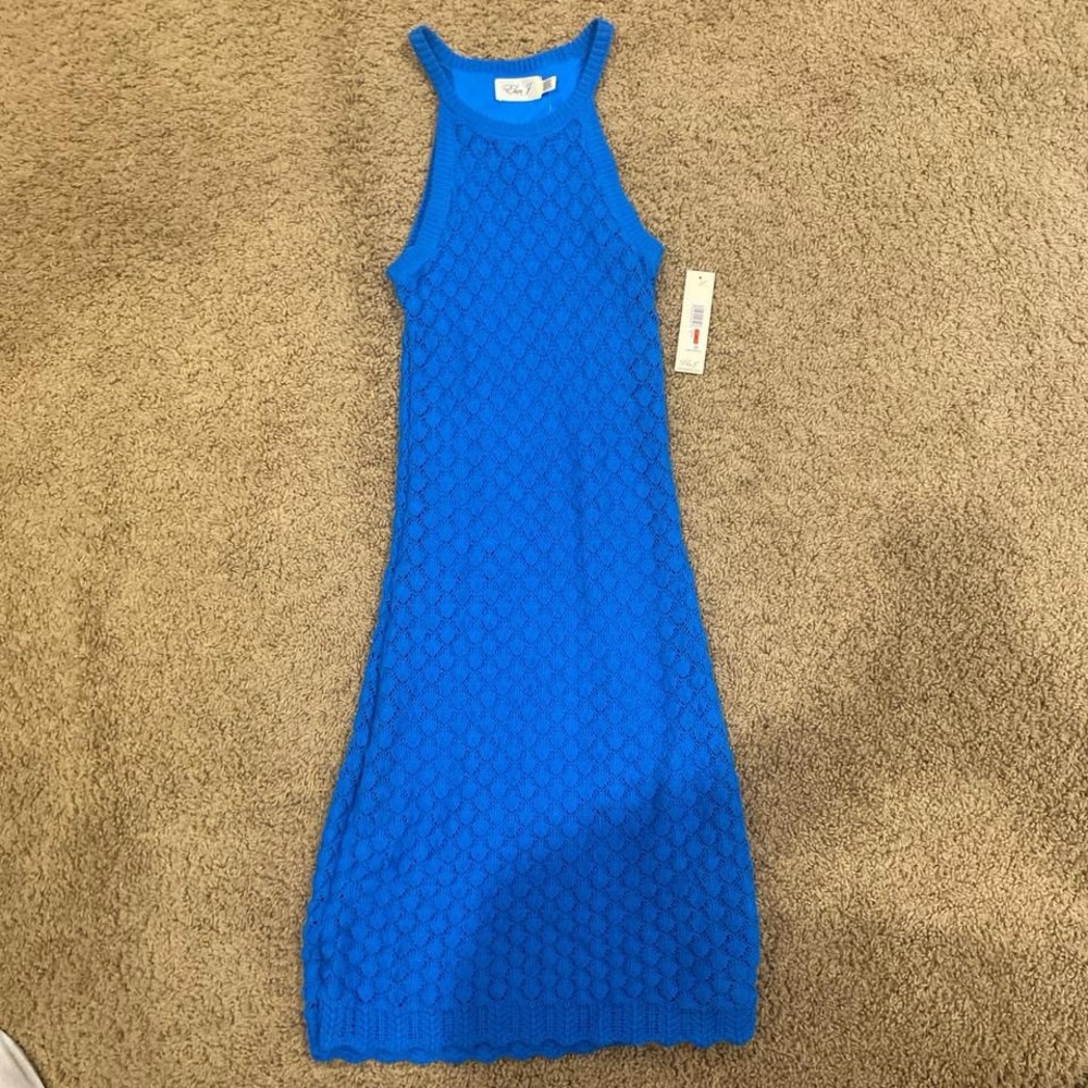Eliza J Blue Sleeveless Midi Dress